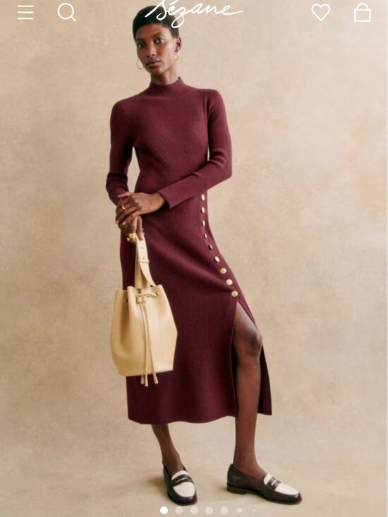 Sezane Dresses & Skirts - Sezane Harper Dress Burgundy - Size L